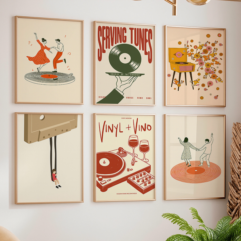 1 adet Vintage Müzik Tuval Pos - Office Furniture And Design incelemesi ve fiyatı